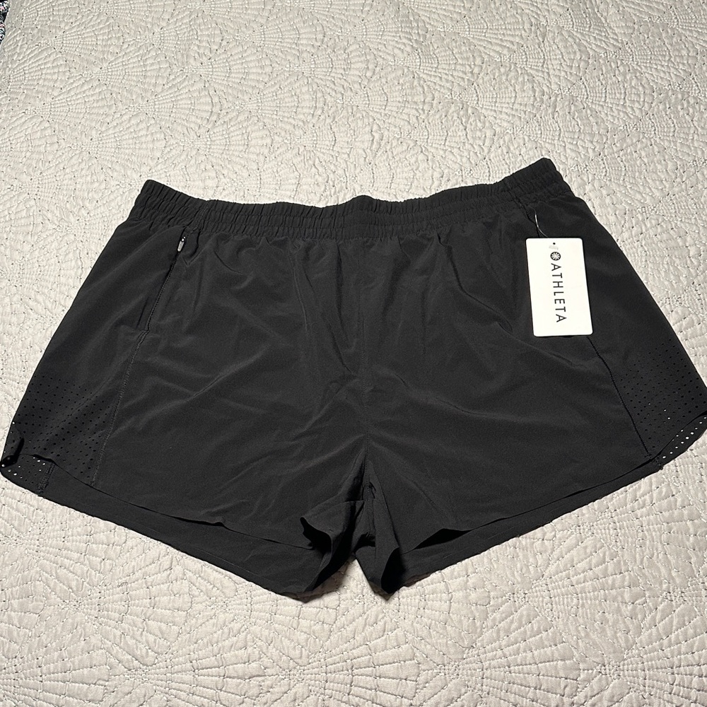 Athleta Women's Plus Hustle 3” Athletic Black Shorts, NWT’s, Size 1X